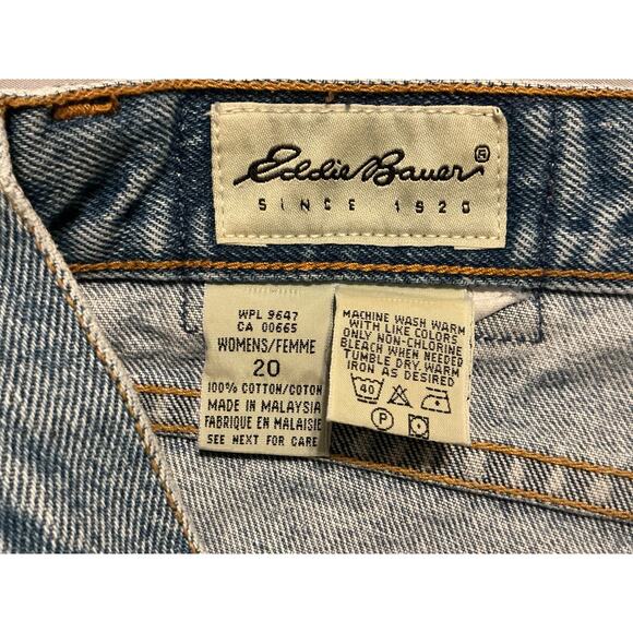 Eddie Bauer Vintage 90s Light Wash Mom Jeans Size 20 Straight Leg Pants women’s - Picture 4 of 7
